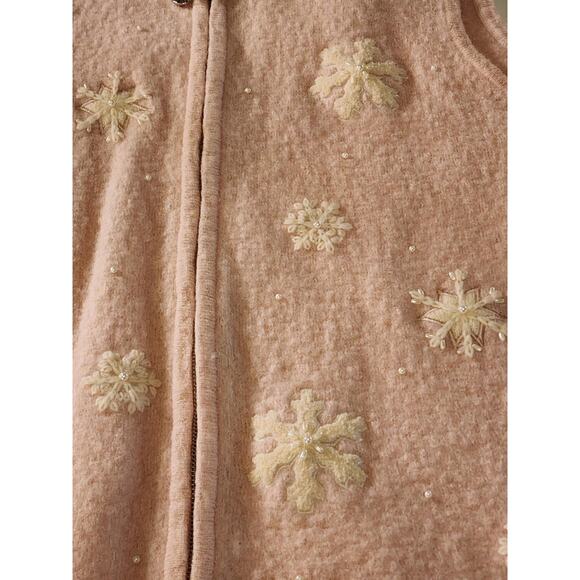 Vintage Mandal Bay 100% Wool Snowflake Sweater, Large, Pink - Picture 7 of 7